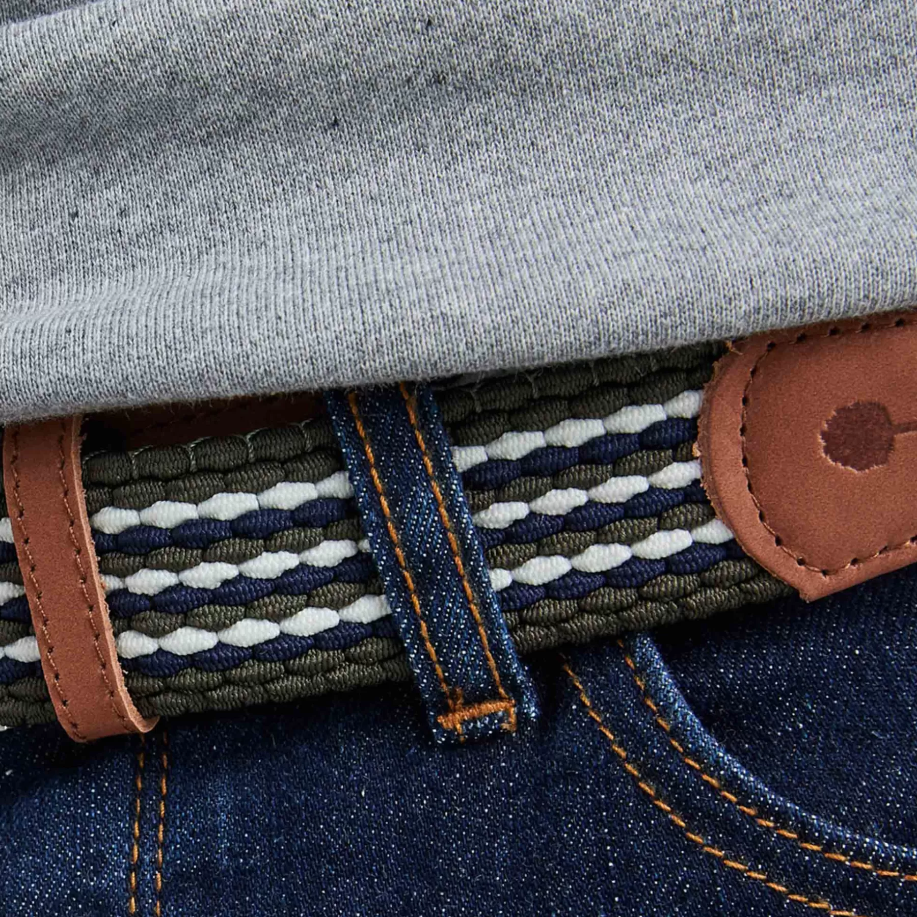 Flash Sale Blue & Green Belt In Recyled Polyester And Lasthanne - Belt Model Belts