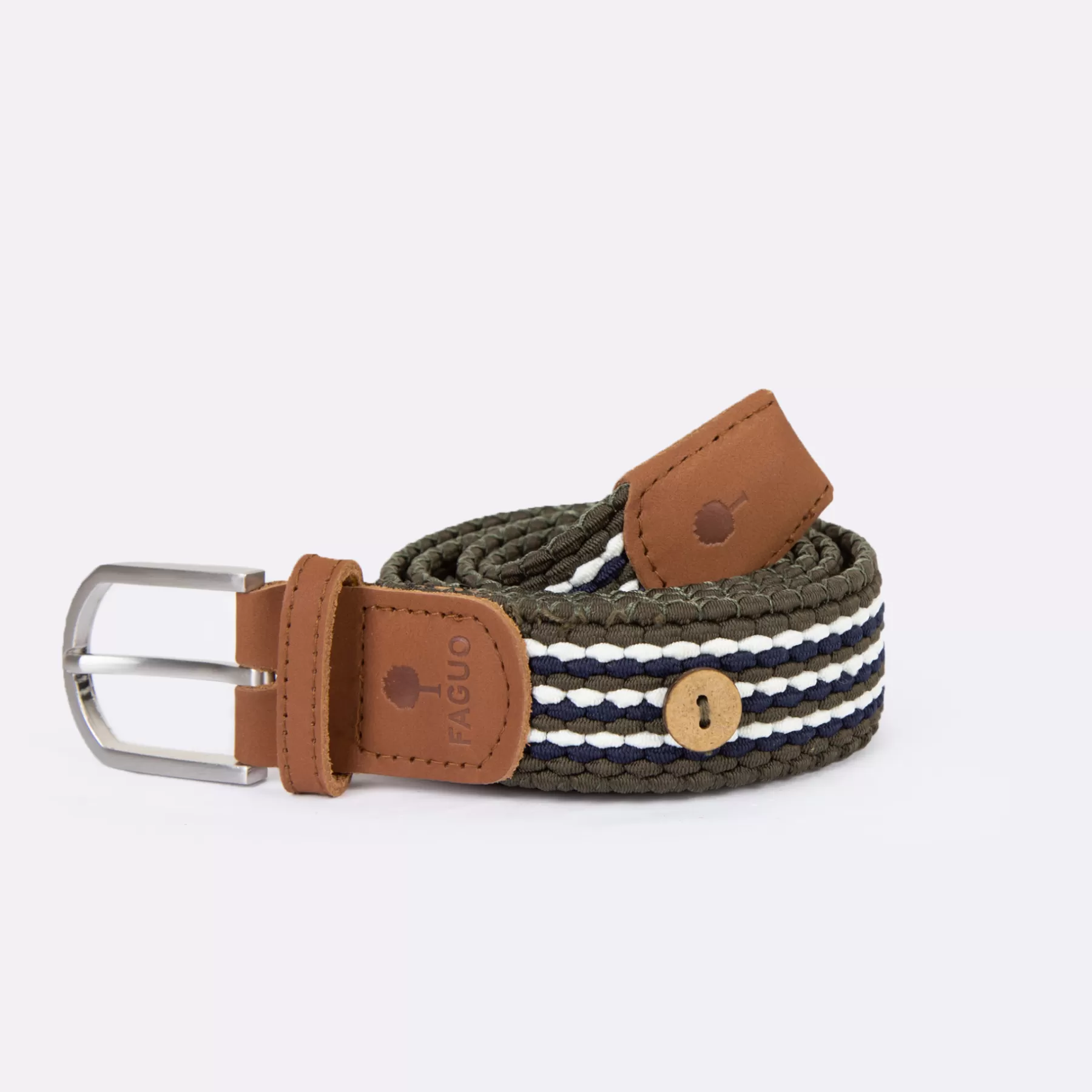 Flash Sale Blue & Green Belt In Recyled Polyester And Lasthanne - Belt Model Belts