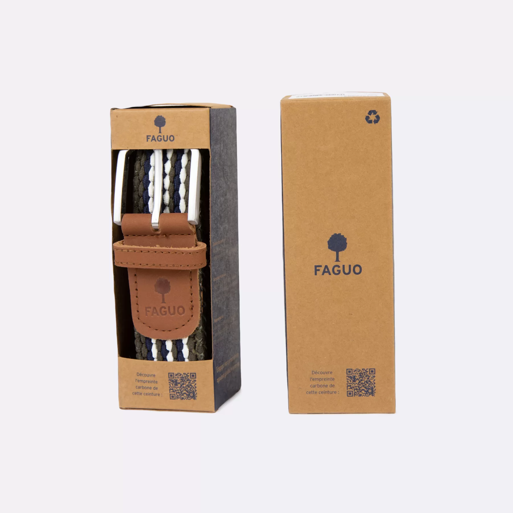 Flash Sale Blue & Green Belt In Recyled Polyester And Lasthanne - Belt Model Belts