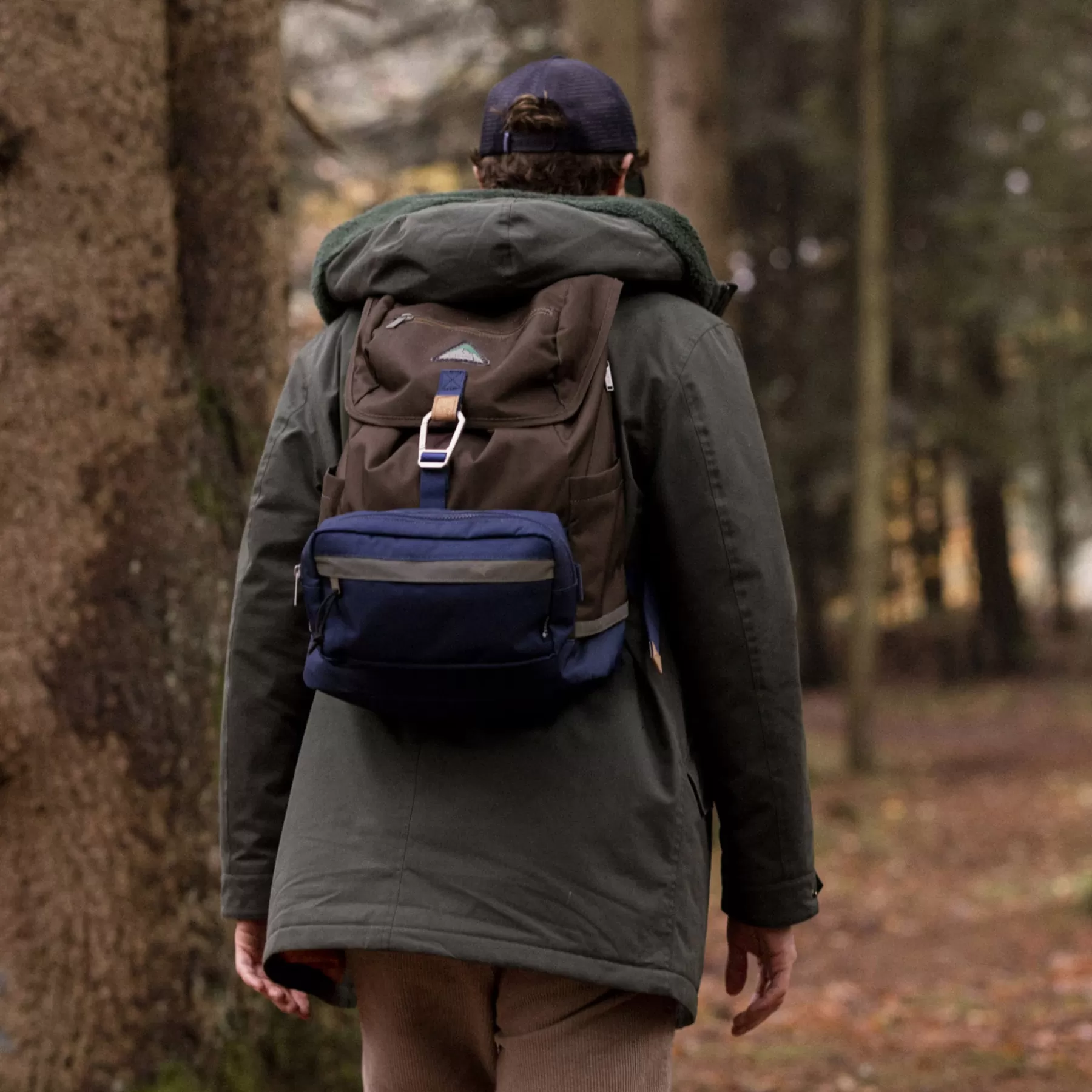 Fashion Brown & Indigo Backpack Backpacks