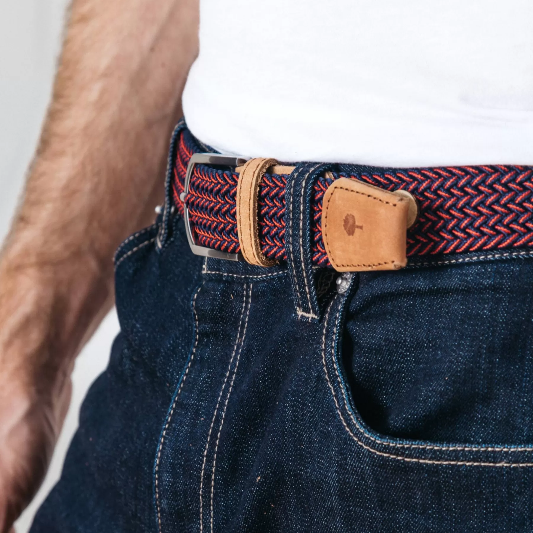 Shop Carmine & Navy Belt Belts