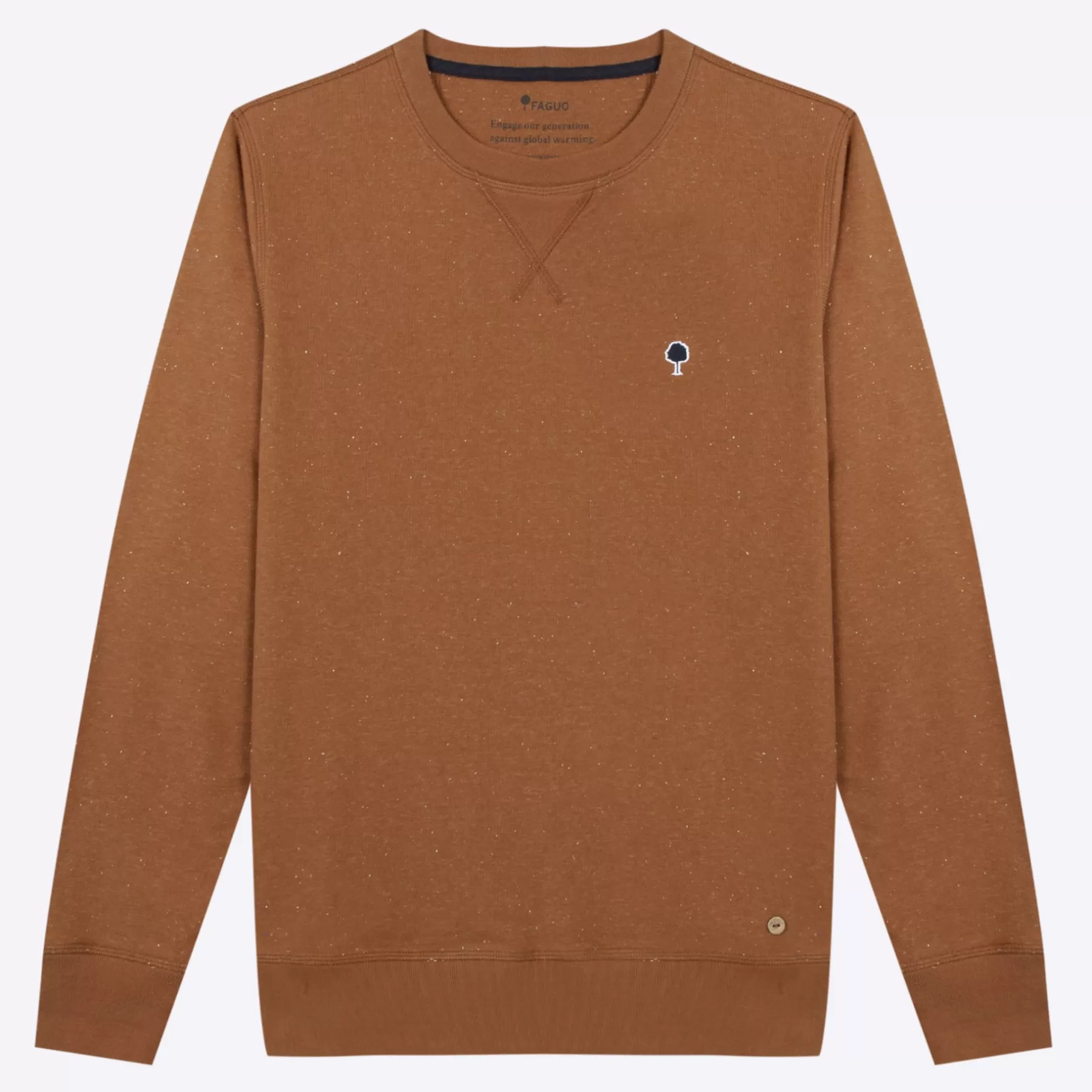 Sale Cognac Round Neck Sweatshirt Textile