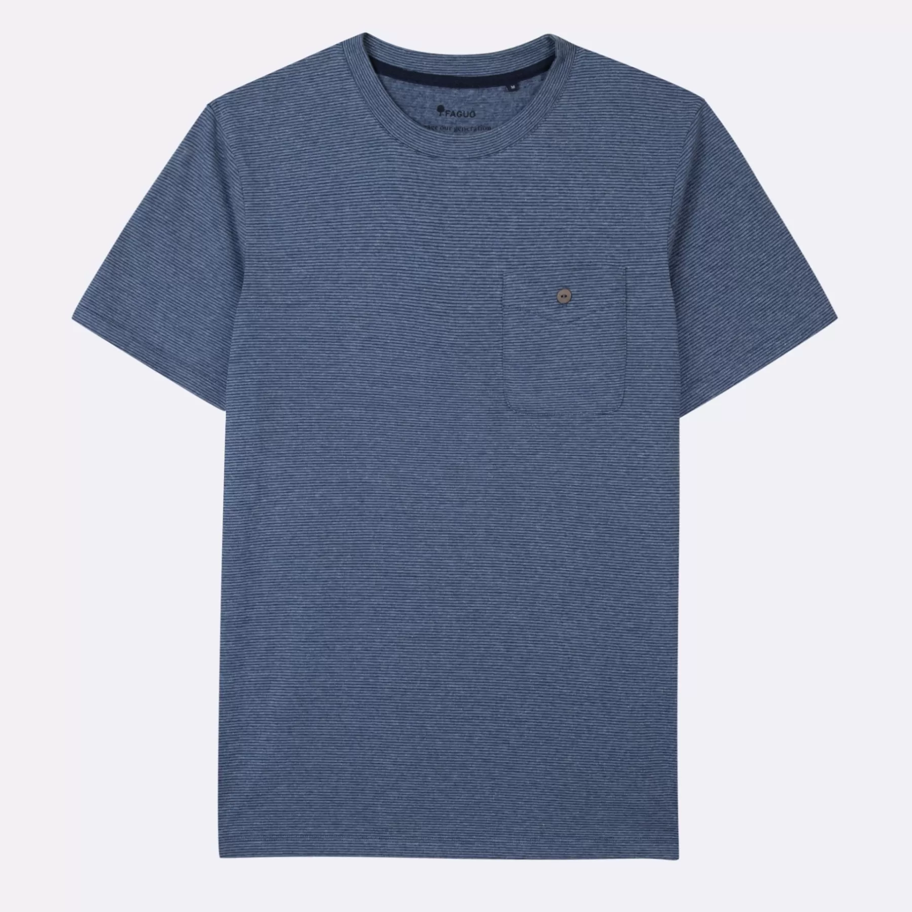 Outlet Dark Blue Round Neck T-Shirt Faguo T-Shirts