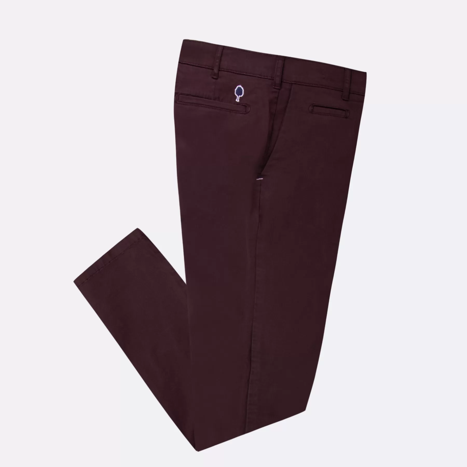 Store Dark Burgundy Chinos Fitted Cut Chinos & Pants