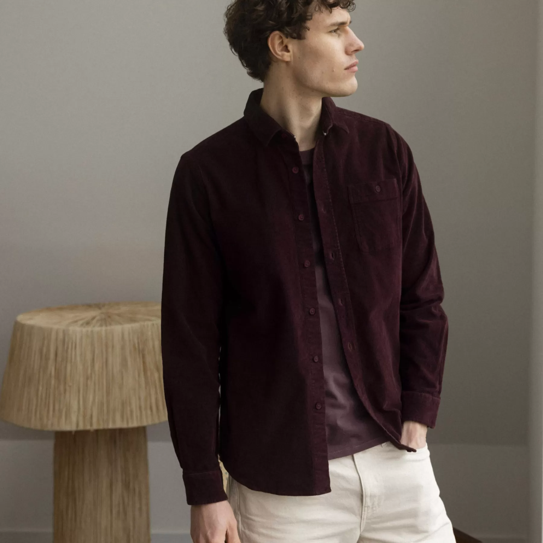 Online Dark Burgundy Classic Shirt Shirts