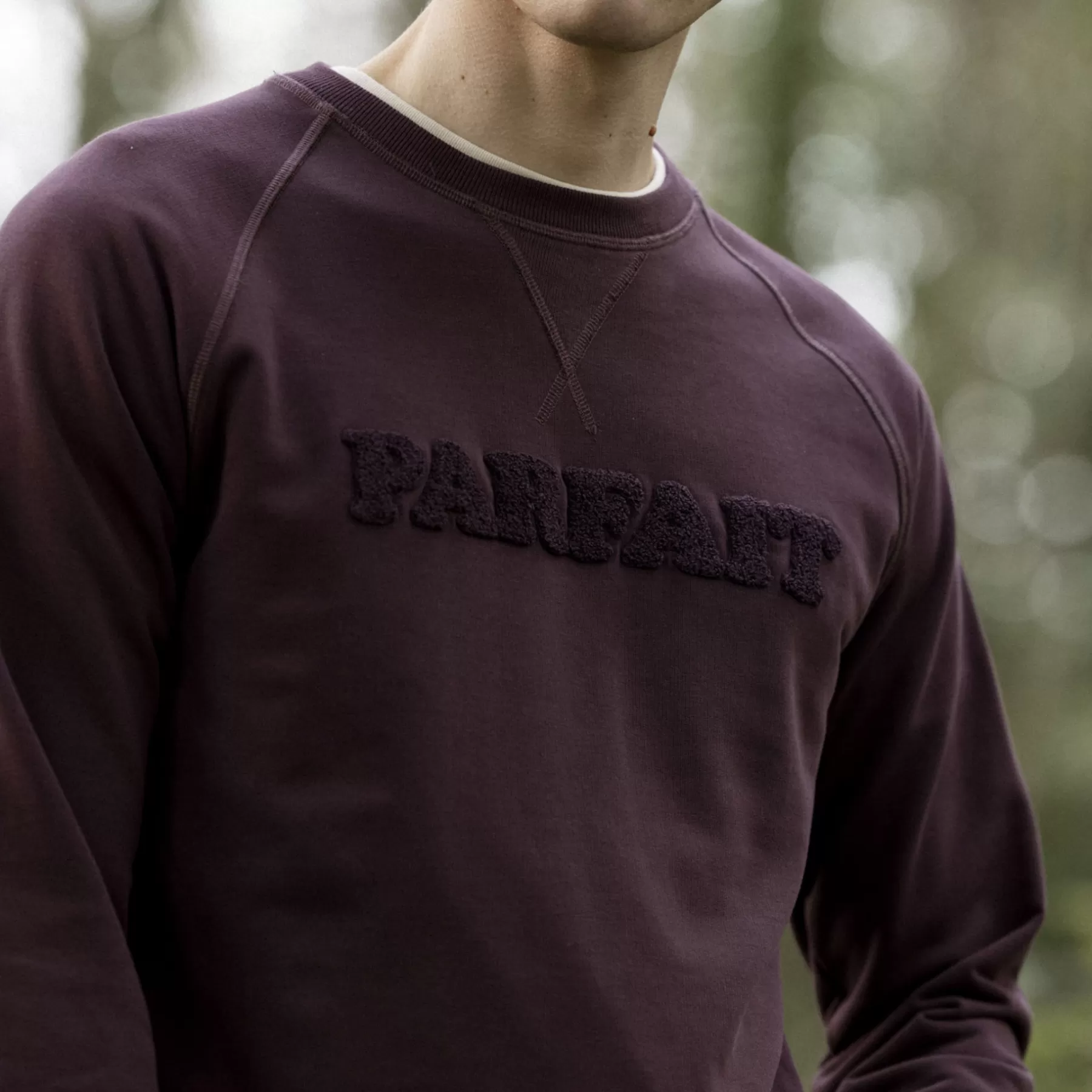 Clearance Dark Burgundy Round Neck Sweatshirt Parfait Faguo Sweatshirts