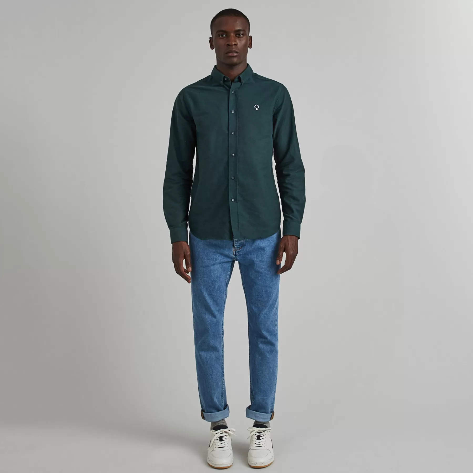 Outlet Dark Green Classic Shirt Shirts