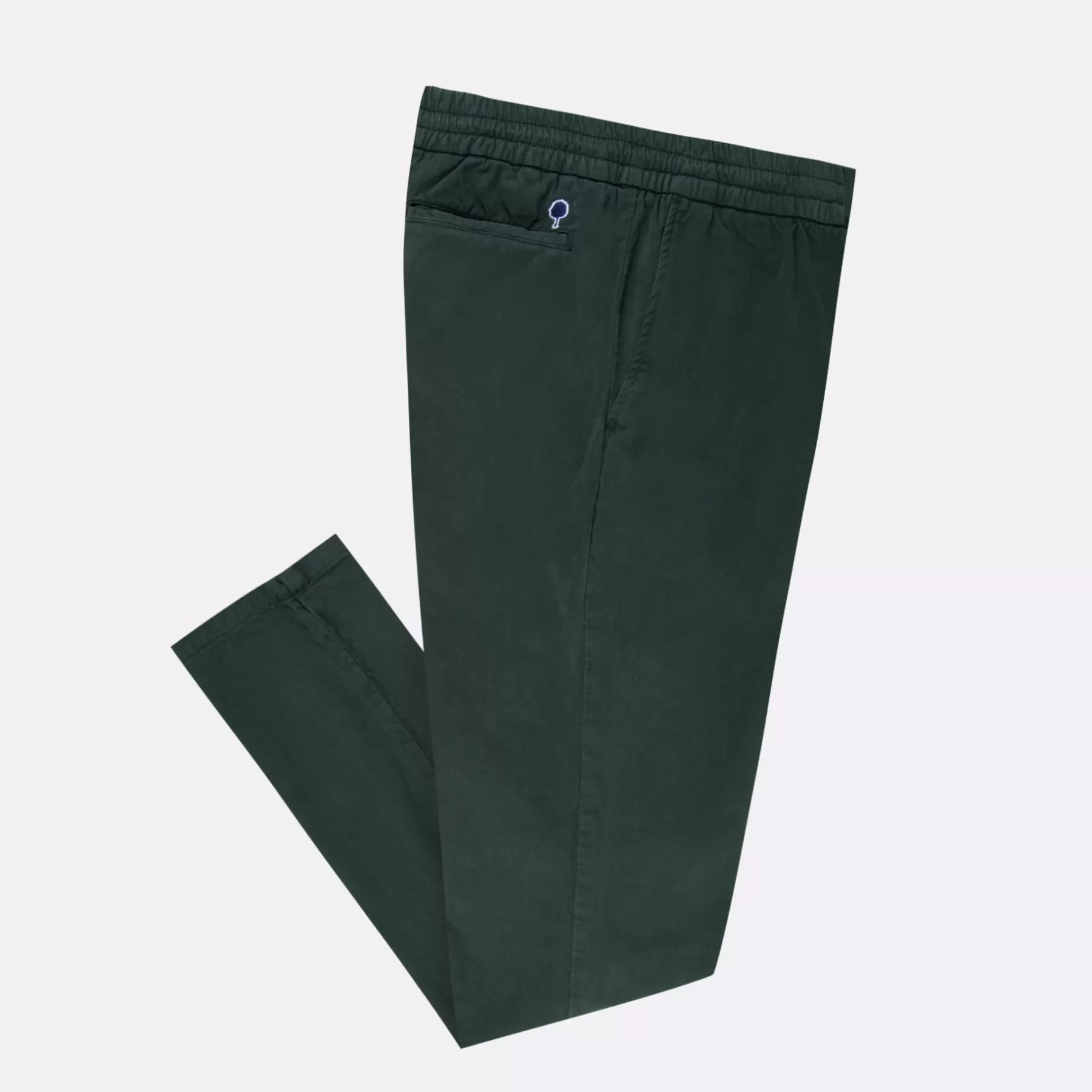 Store Dark Green Elastic Pants Tapered Cut Chinos & Pants