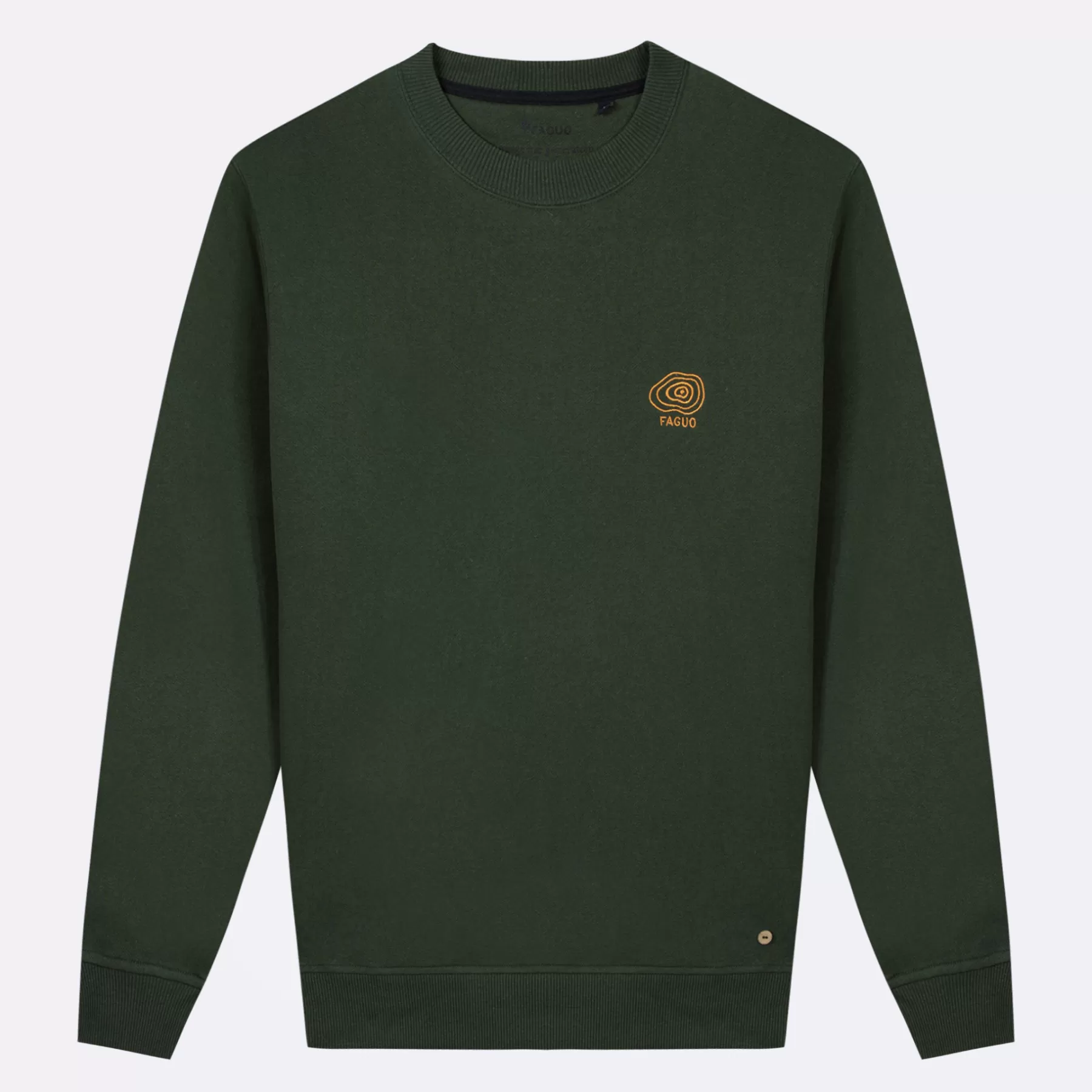 Store Dark Green Round Neck Sweatshirt Faguo Sweatshirts