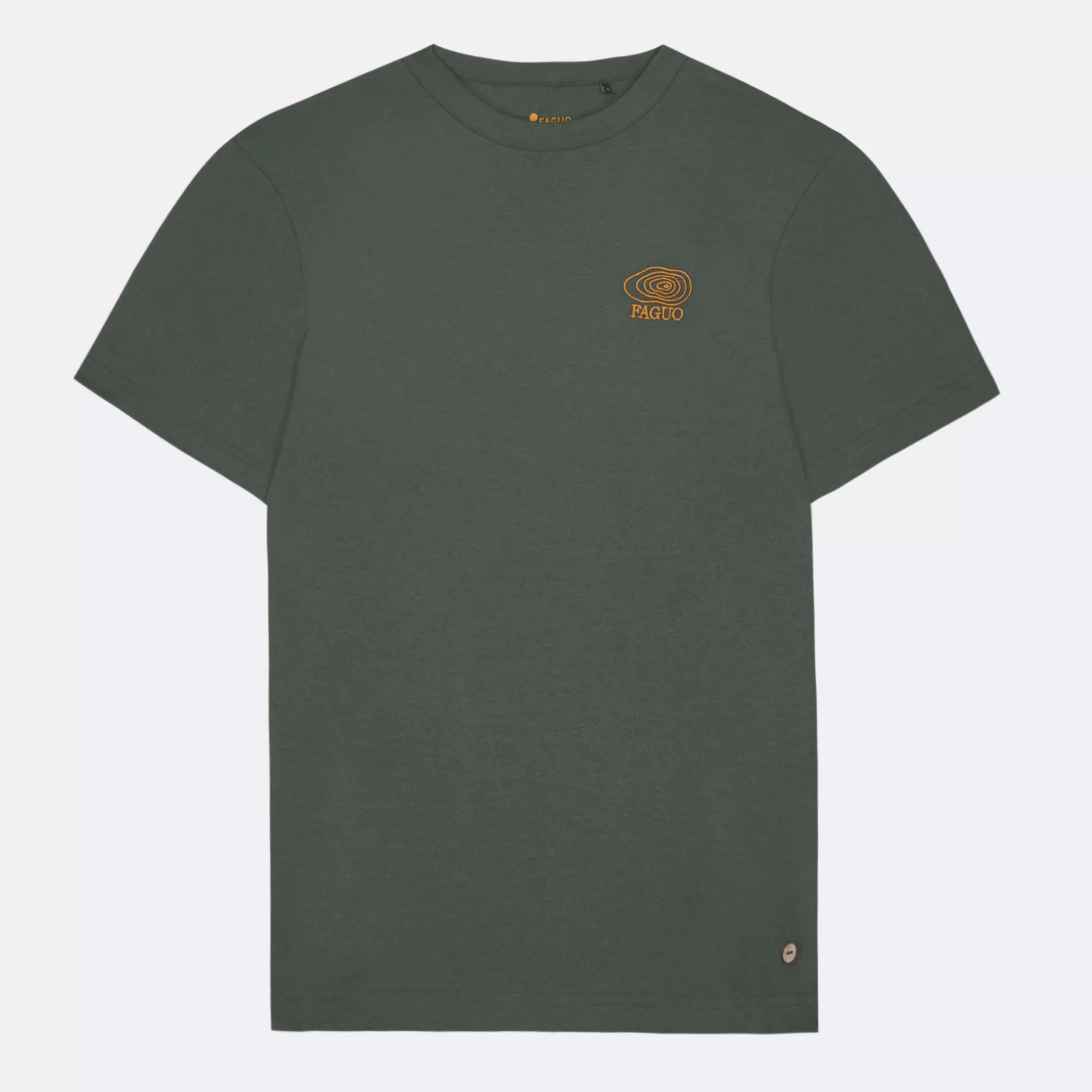 Fashion Dark Green Round Neck T-Shirt Faguo T-Shirts