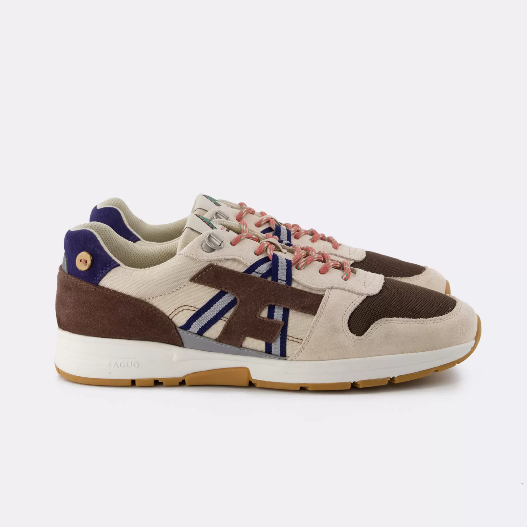 Outlet Ecru & Brown & Indigo Runnings Man - Shoes