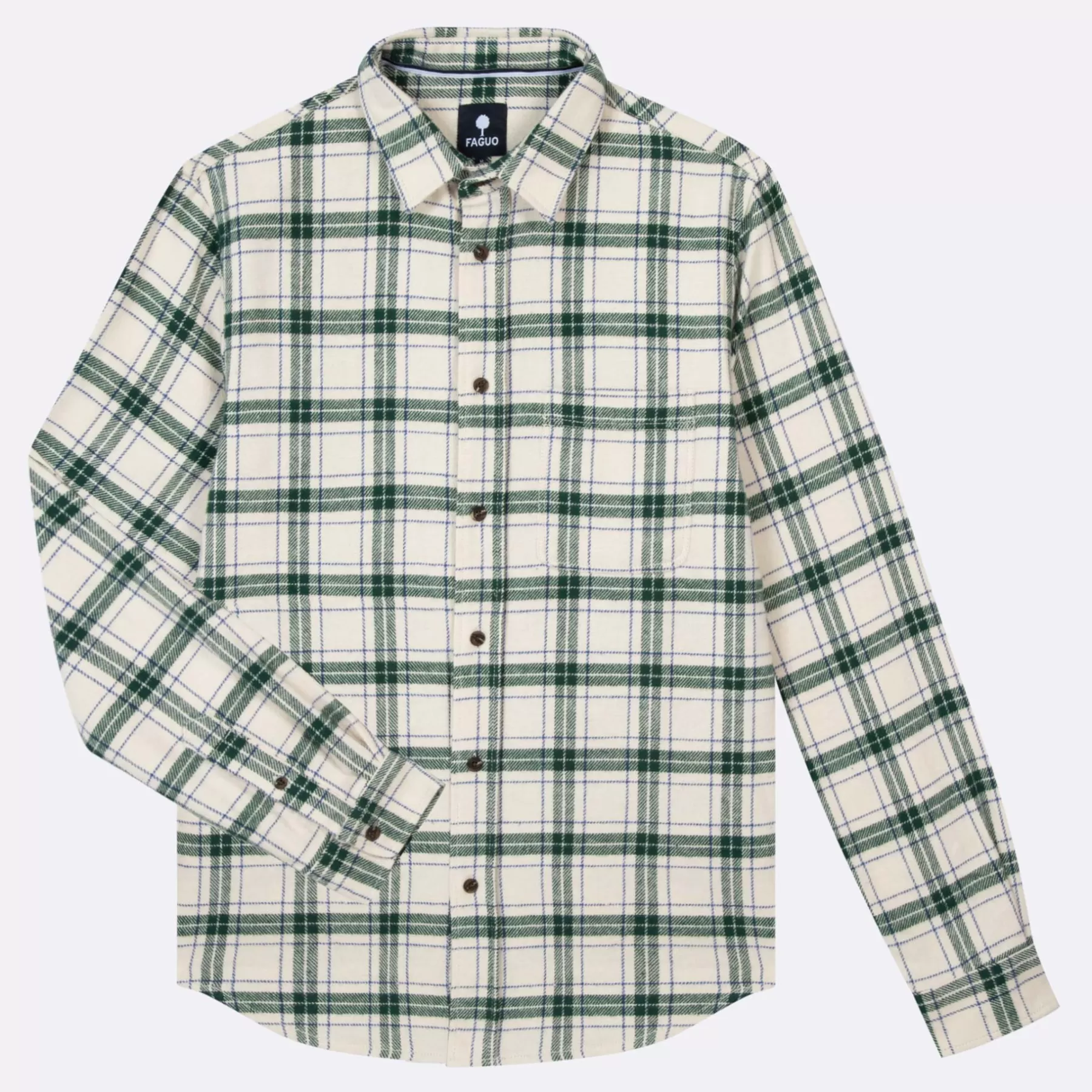 Discount Ecru & Green Classic Shirt Shirts