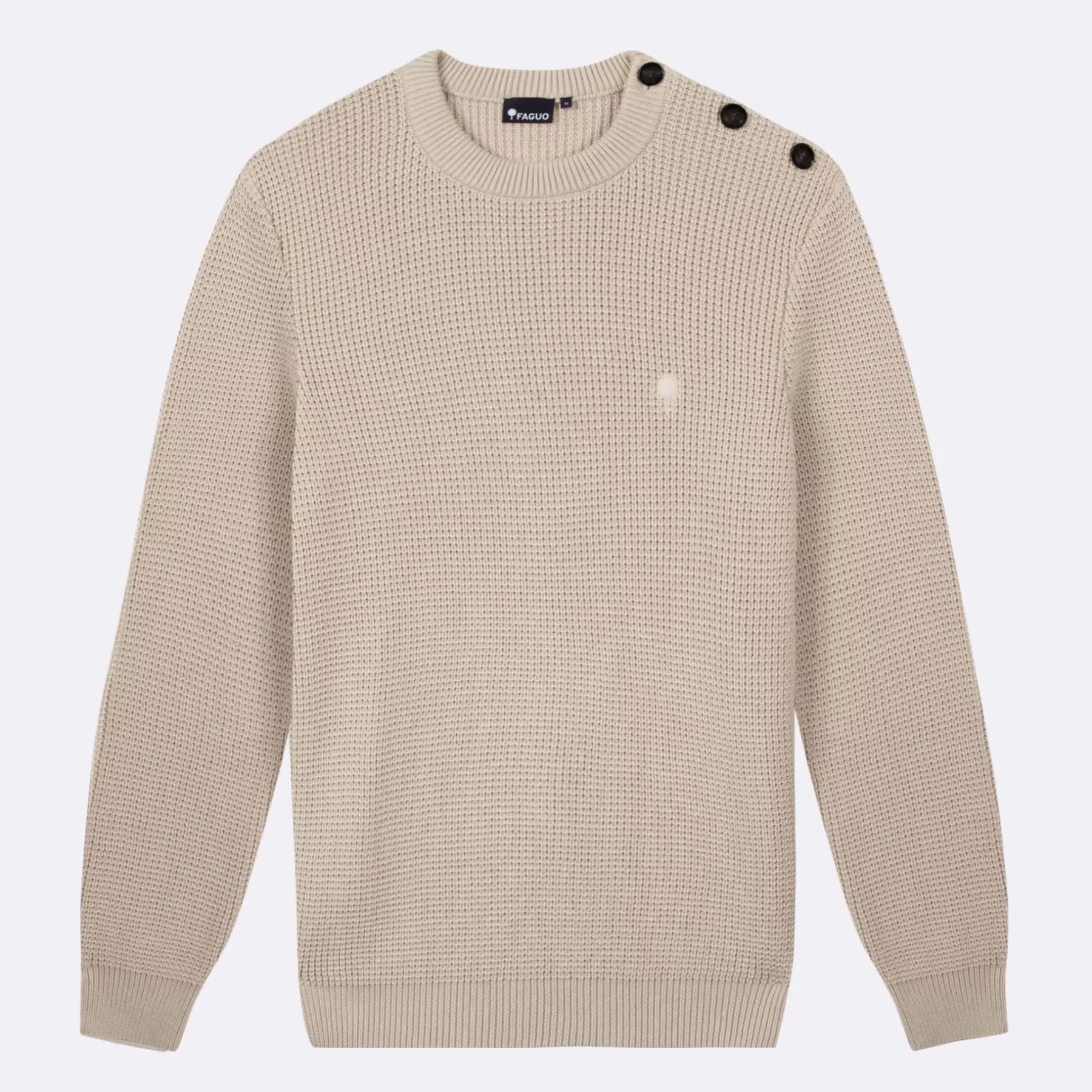 Discount Ecru Buttoned Collar Jumper Pullovers