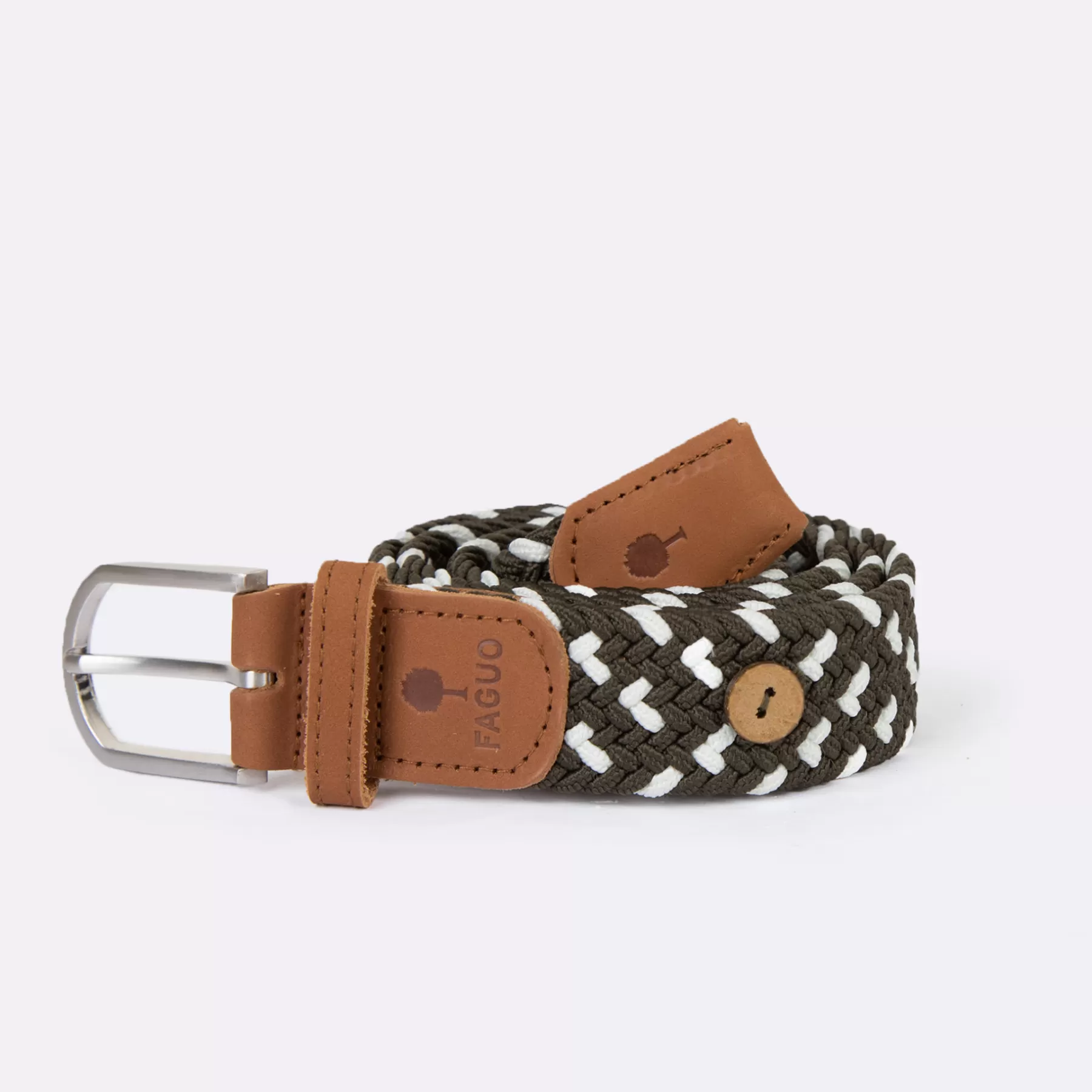 Store Green & Ecru Belt In Recyled Polyester And Lasthanne - Belt Model Belts