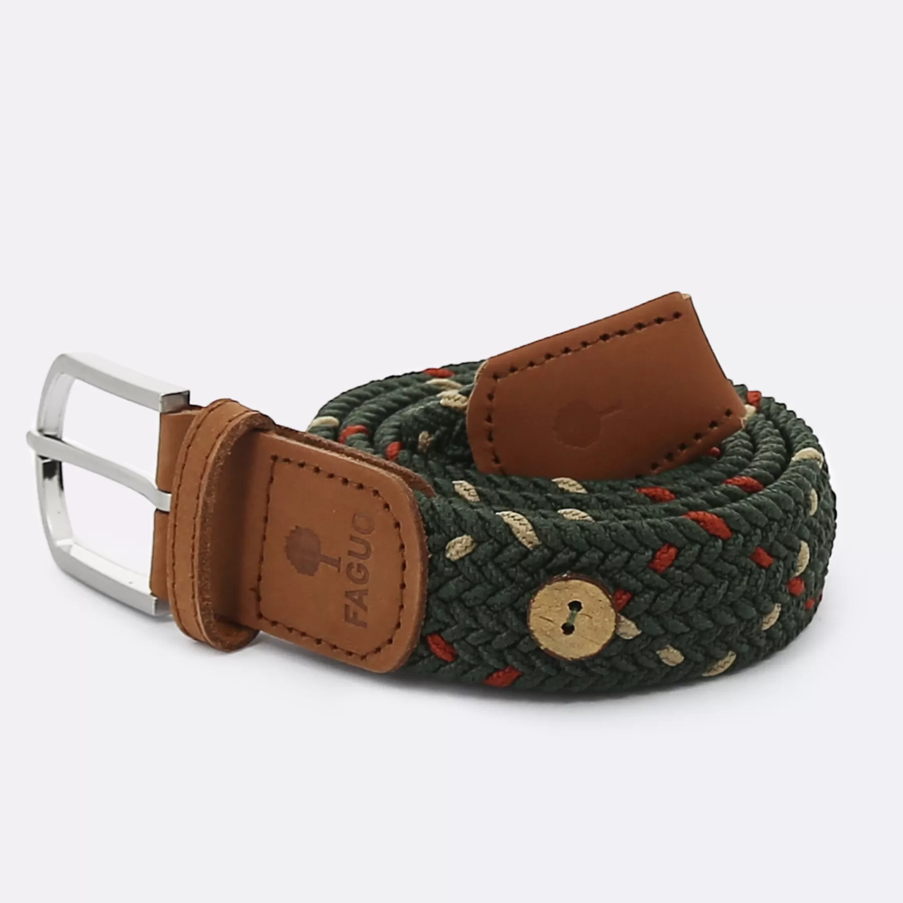 Cheap Kaki & Terracotta Belt In Recycled Polyester Belts