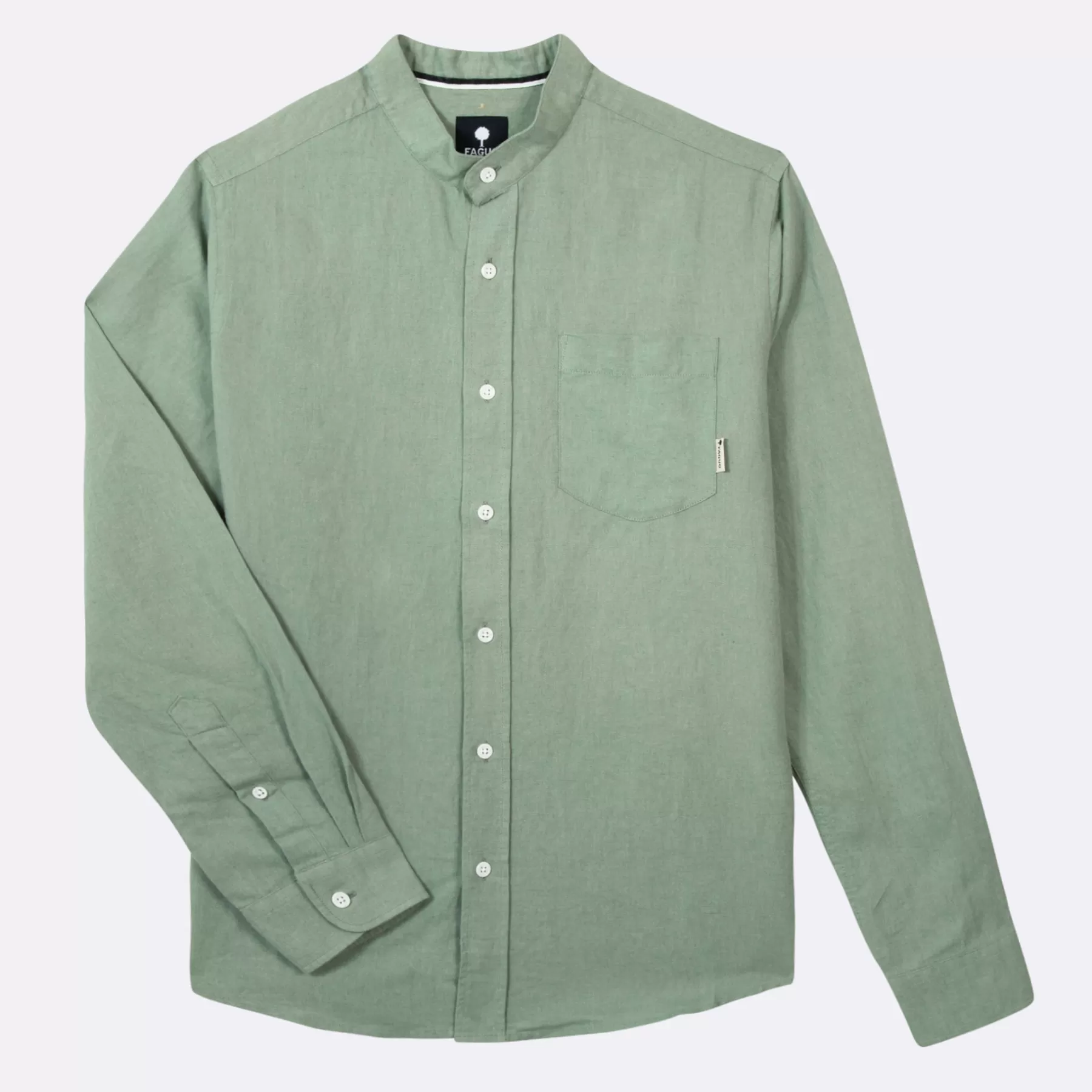 Store Light Green Mao Collar Shirt Shirts