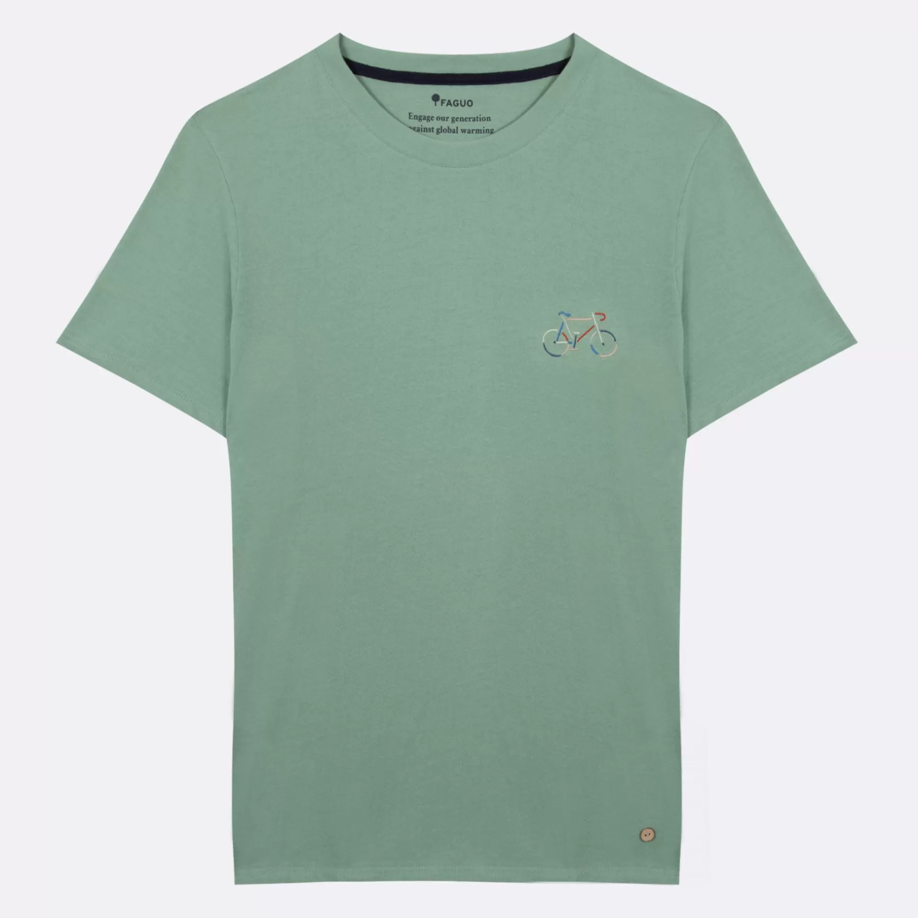 Outlet Light Green Round Neck T-Shirt V Lo Multico Faguo T-Shirts