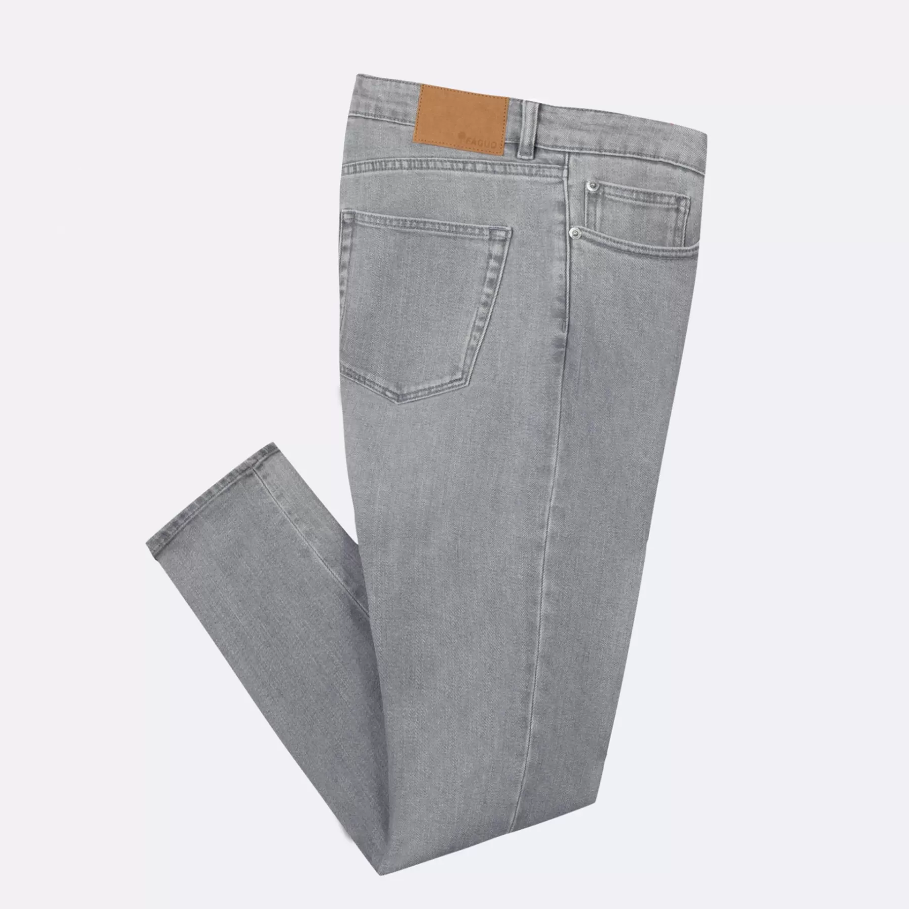 Clearance Light Grey Jean Slim Cut Textile