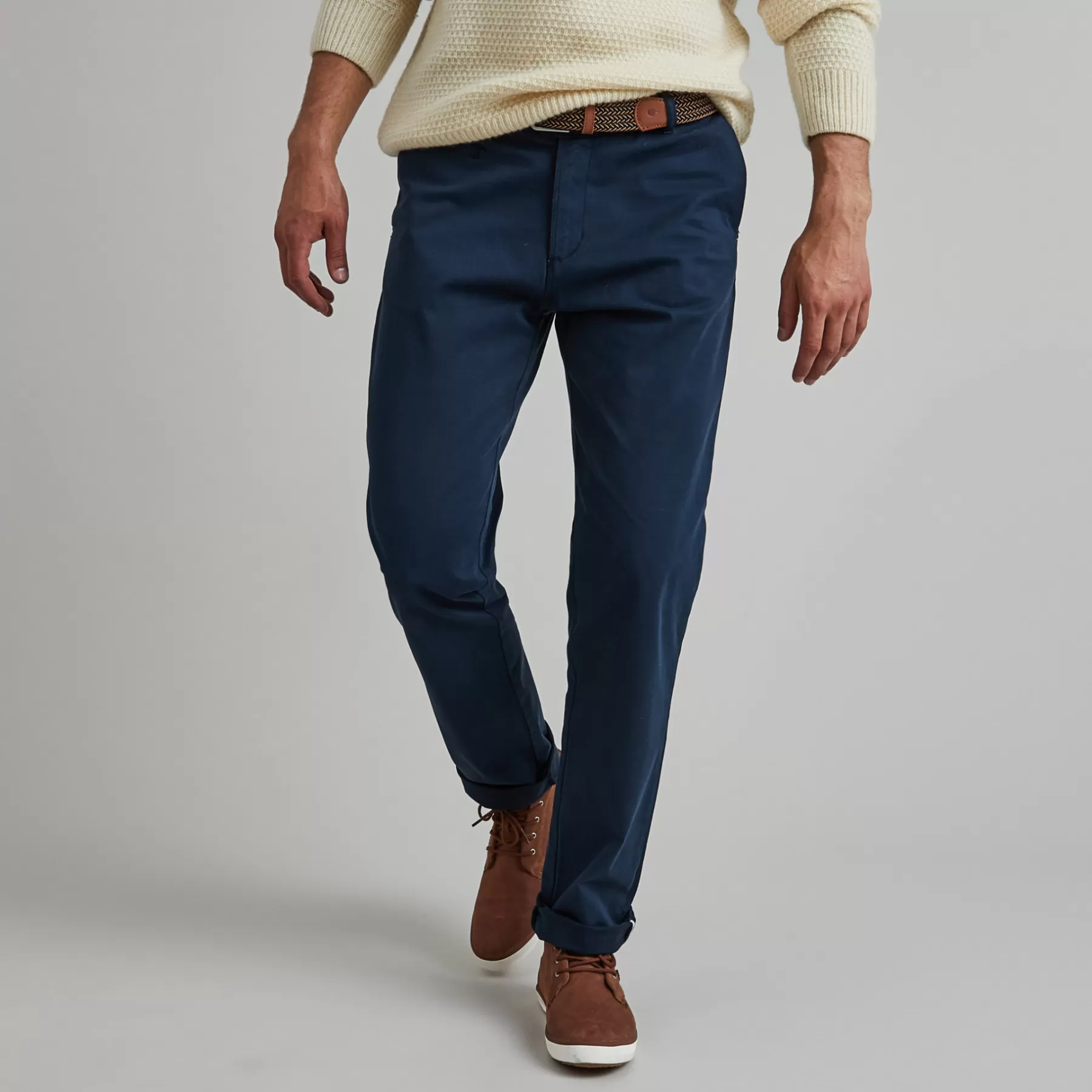 Shop Light Navy Chinos Fitted Cut Chinos & Pants