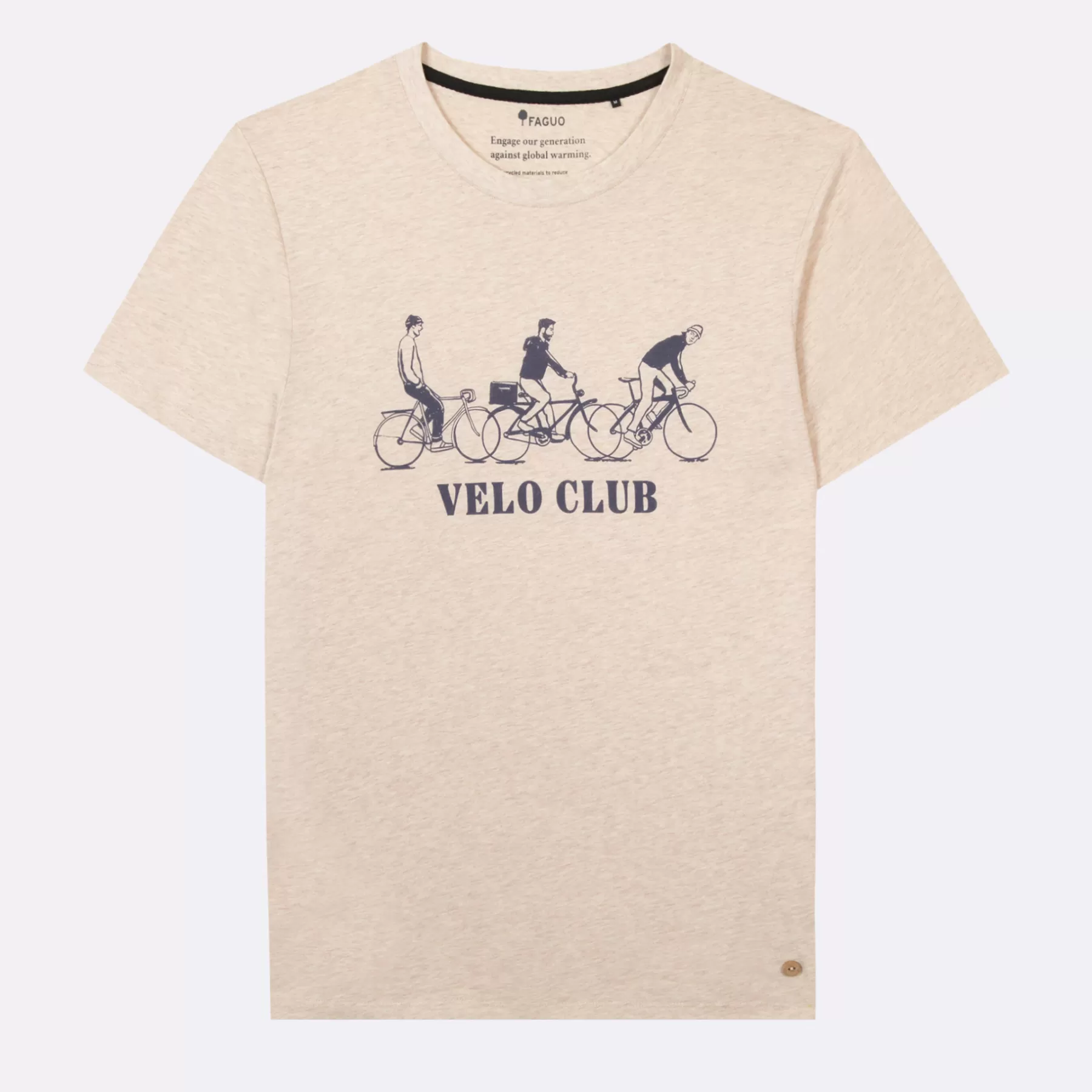 Store Medium Beige Melange Round Neck T-Shirt V Lo Club Faguo T-Shirts