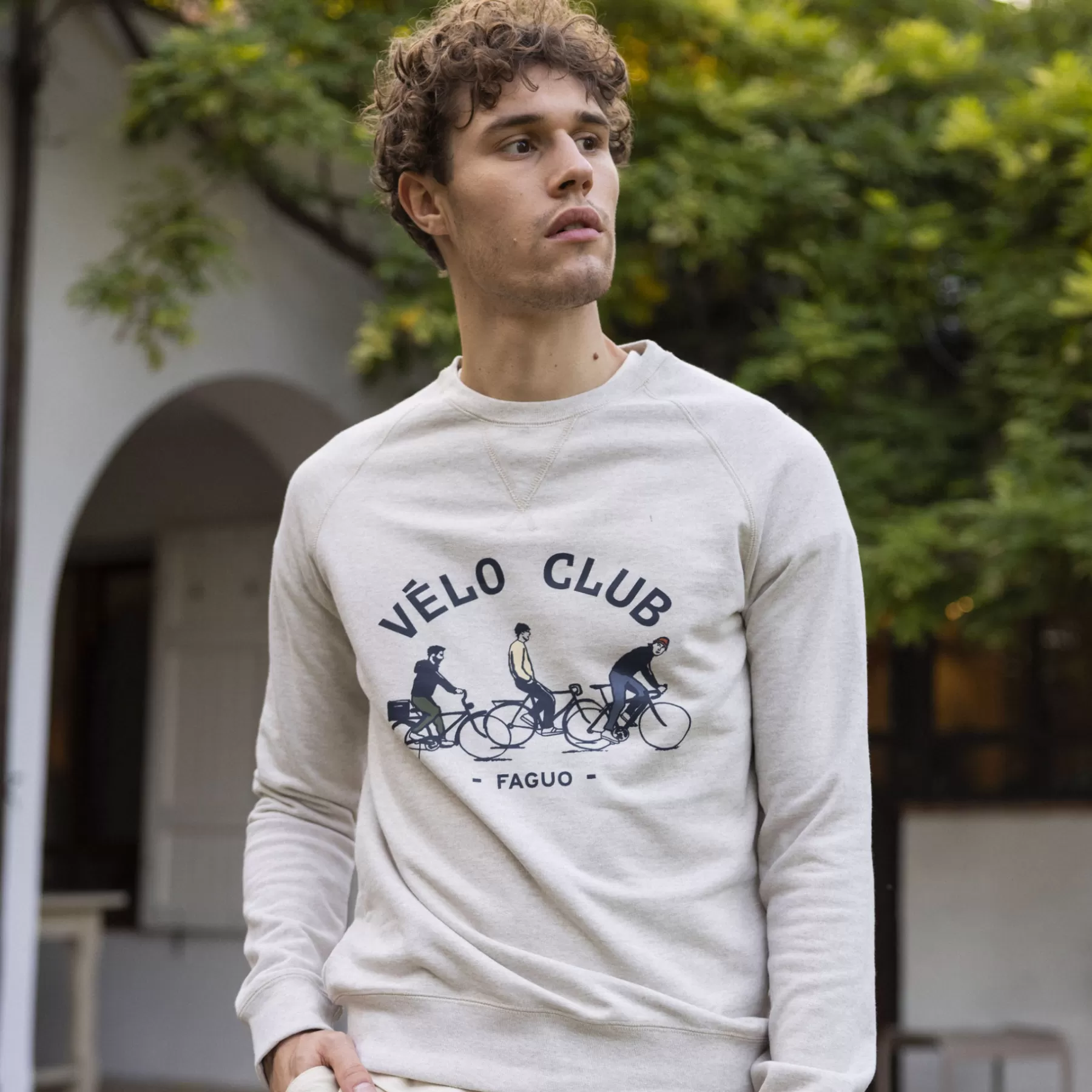 Outlet Medium Beige Melange Sweatshirt Faguo Sweatshirts