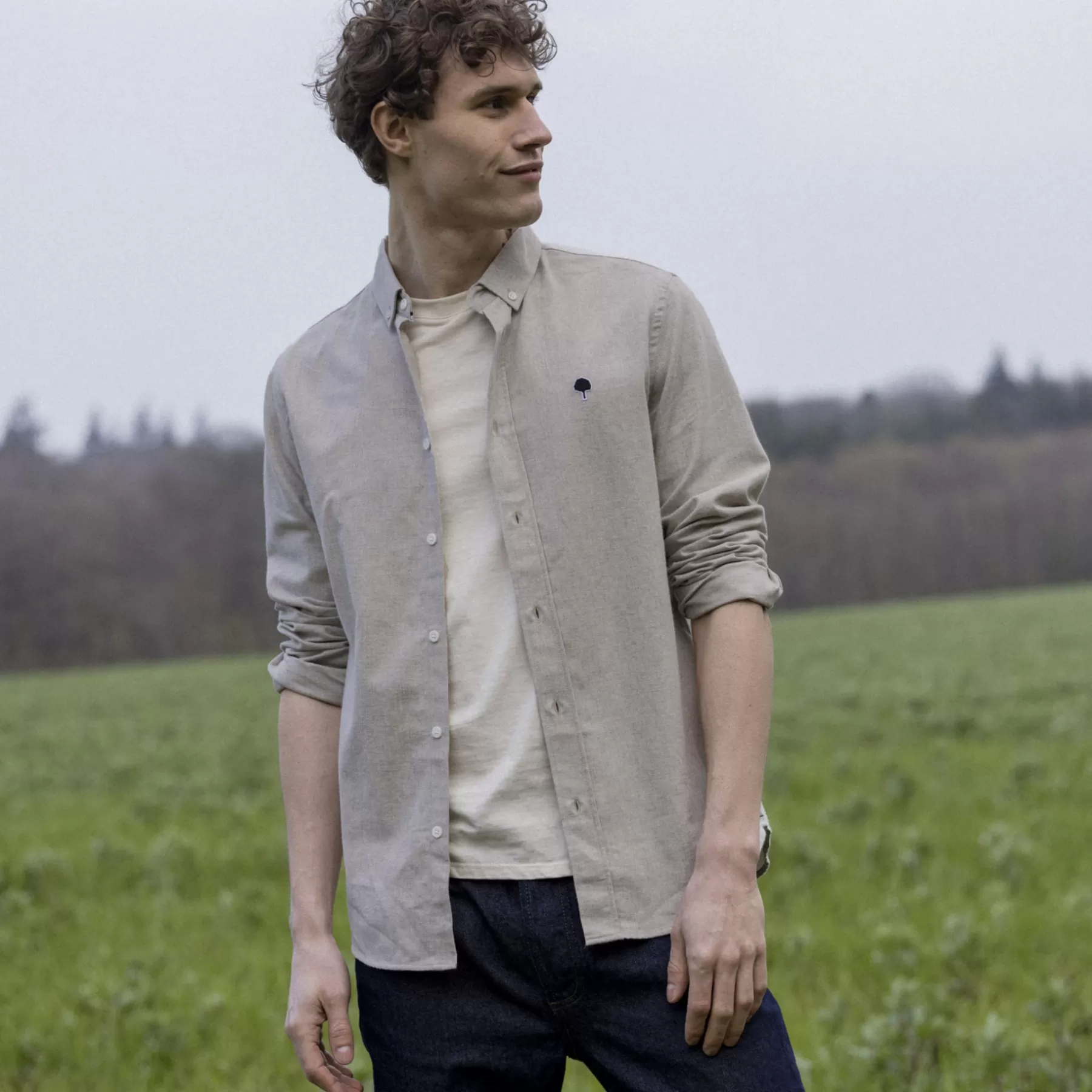 Flash Sale Medium Beige Melanged Classic Shirt Shirts