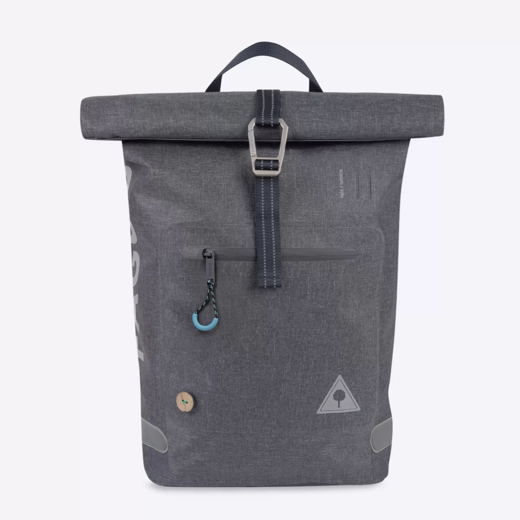 Store Medium Grey Melange & Navy Backpack Backpacks