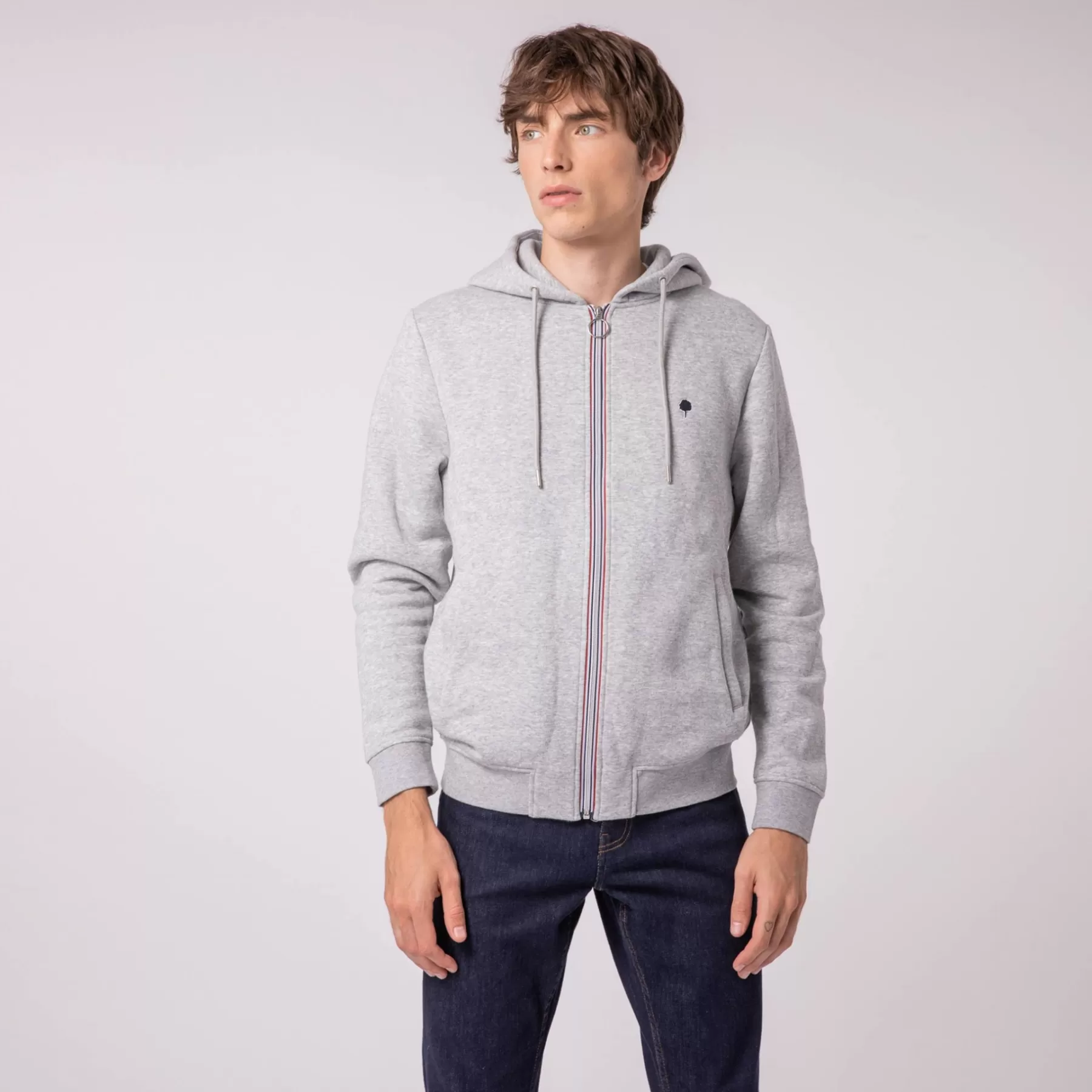 Sale Medium Grey Melanged Hoodie Faguo Sweatshirts