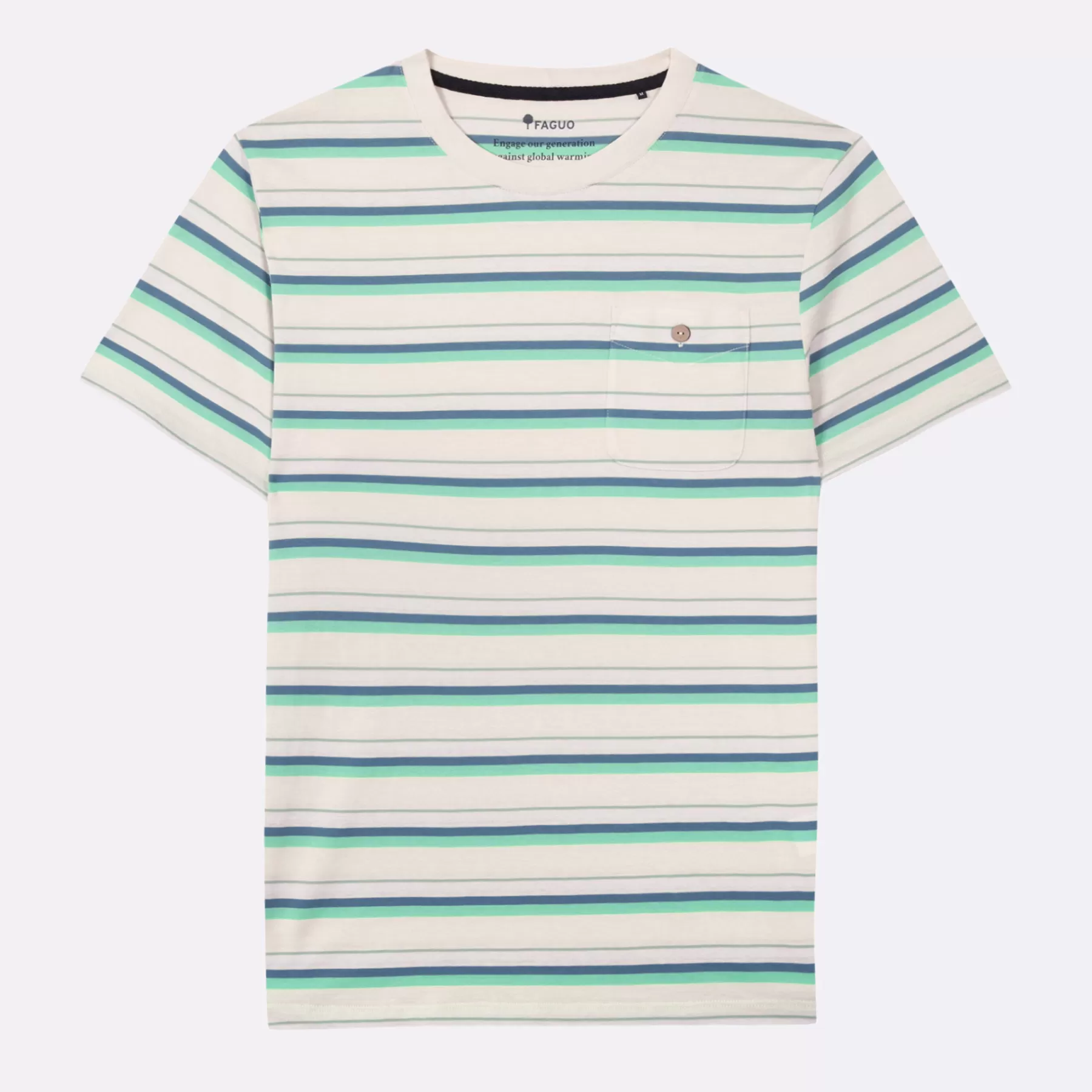 Store Multicolor And Jade Round Neck T-Shirt Faguo T-Shirts