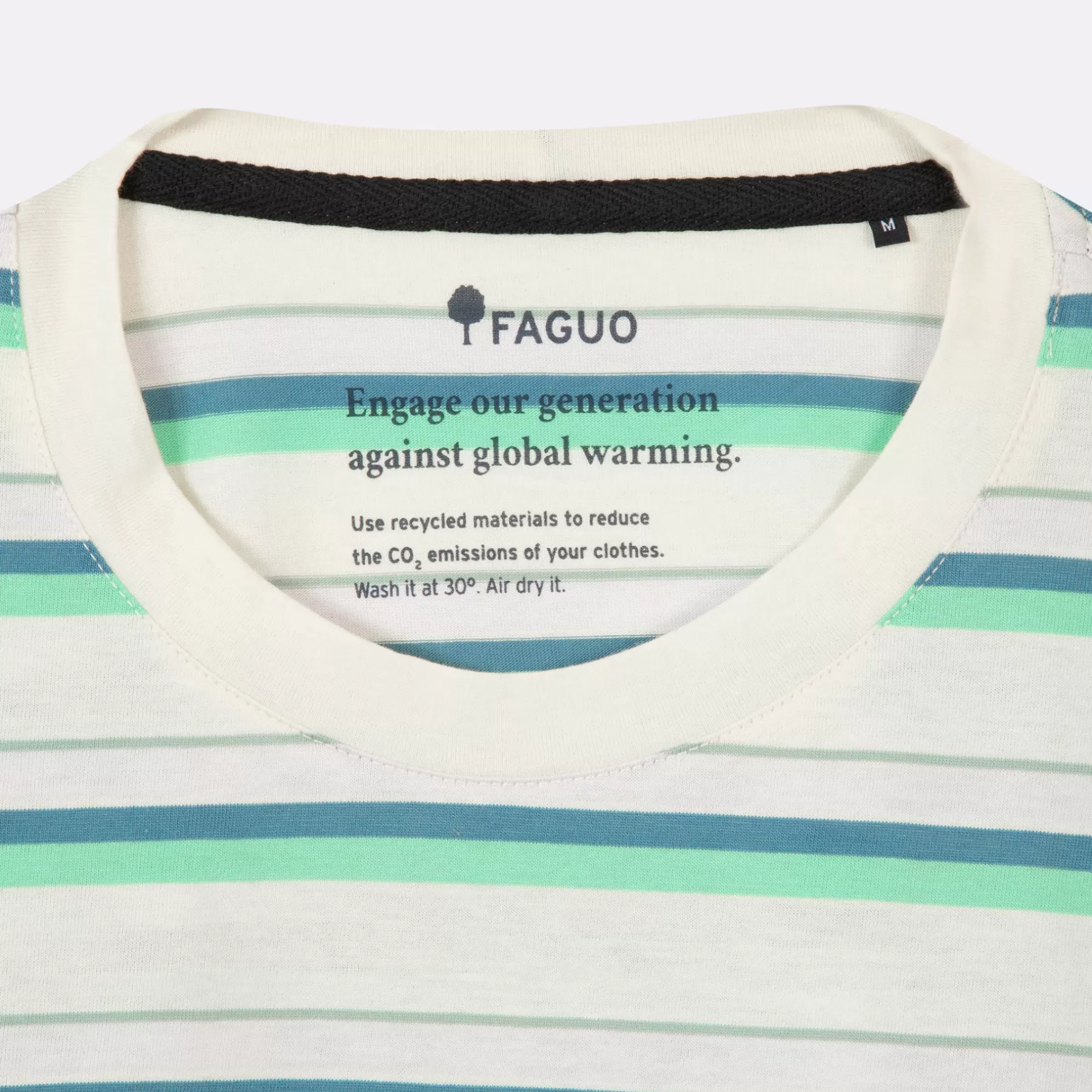 Store Multicolor And Jade Round Neck T-Shirt Faguo T-Shirts
