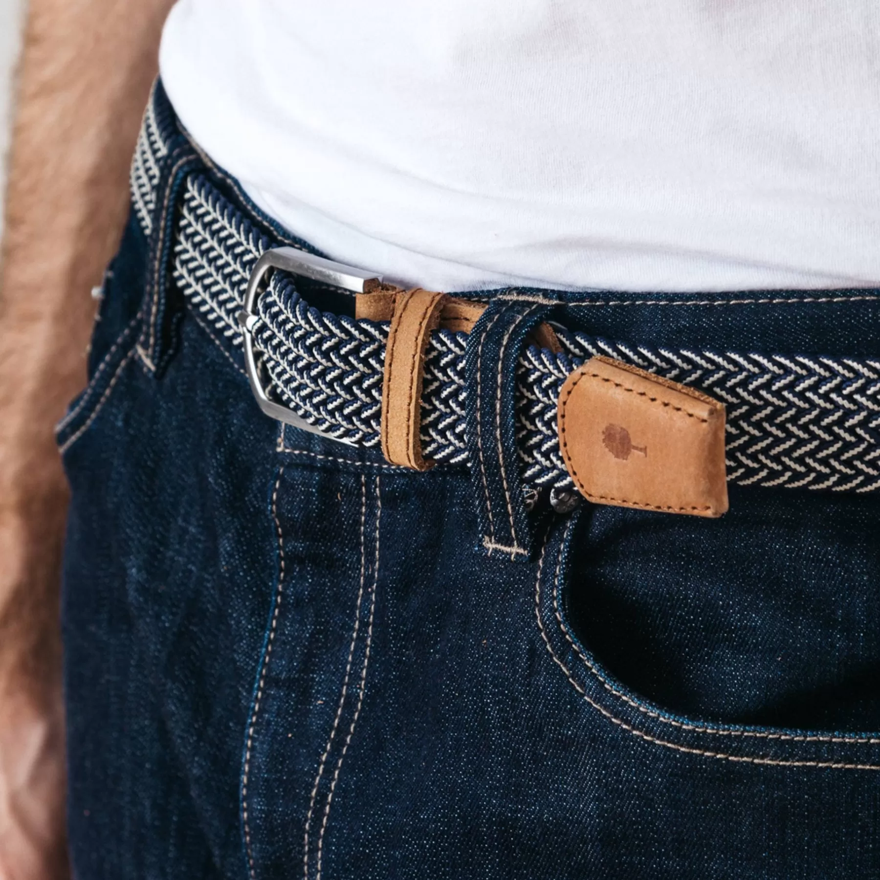 Cheap Navy & Chalk Belt Belts