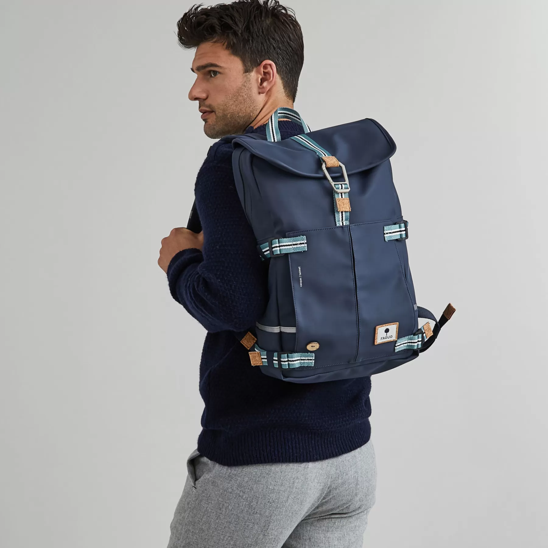 Clearance Navy Backpack In Recyled Polyester - Commuter Model Waterproof Bags