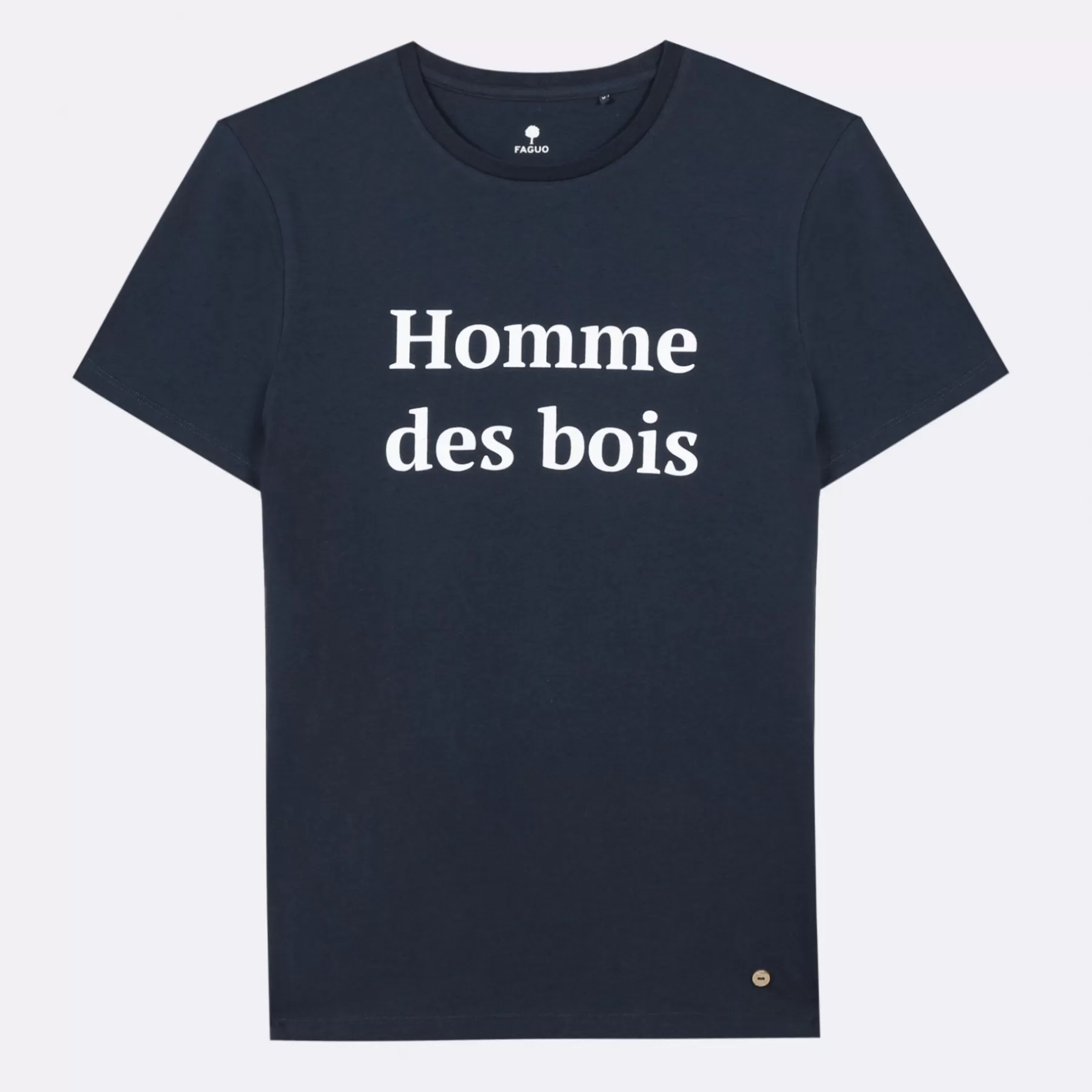 Outlet Navy Round Neck T-Shirt Homme Des Bois Faguo T-Shirts