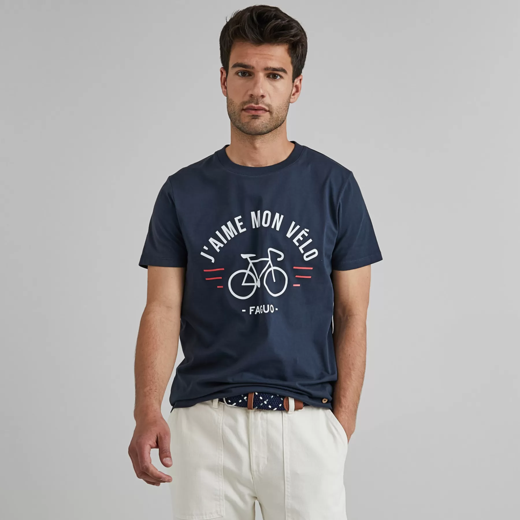 Clearance Navy Round Neck T-Shirt J'Aime Mon V Lo Faguo T-Shirts