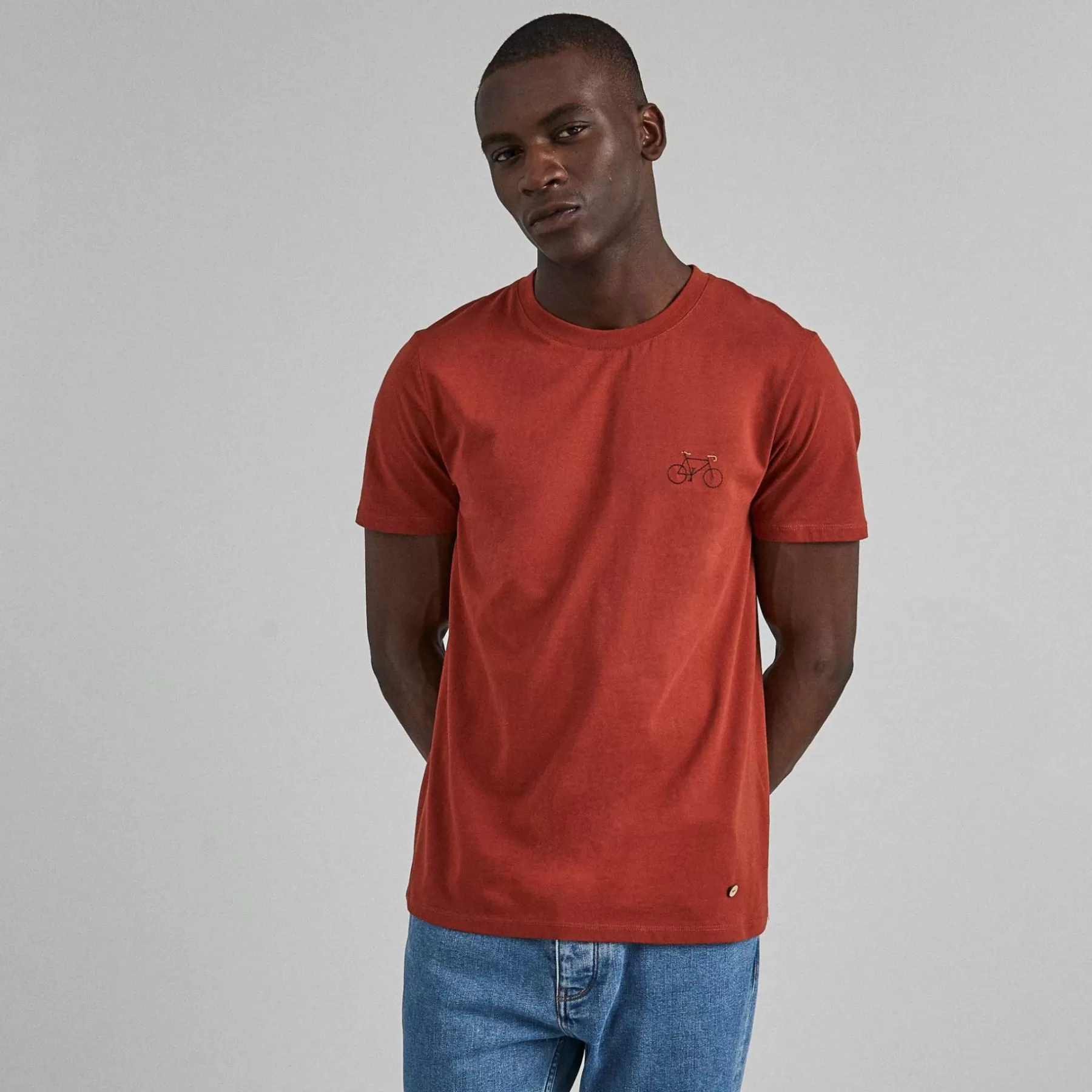 Discount Old Red Round Neck T-Shirt Faguo T-Shirts