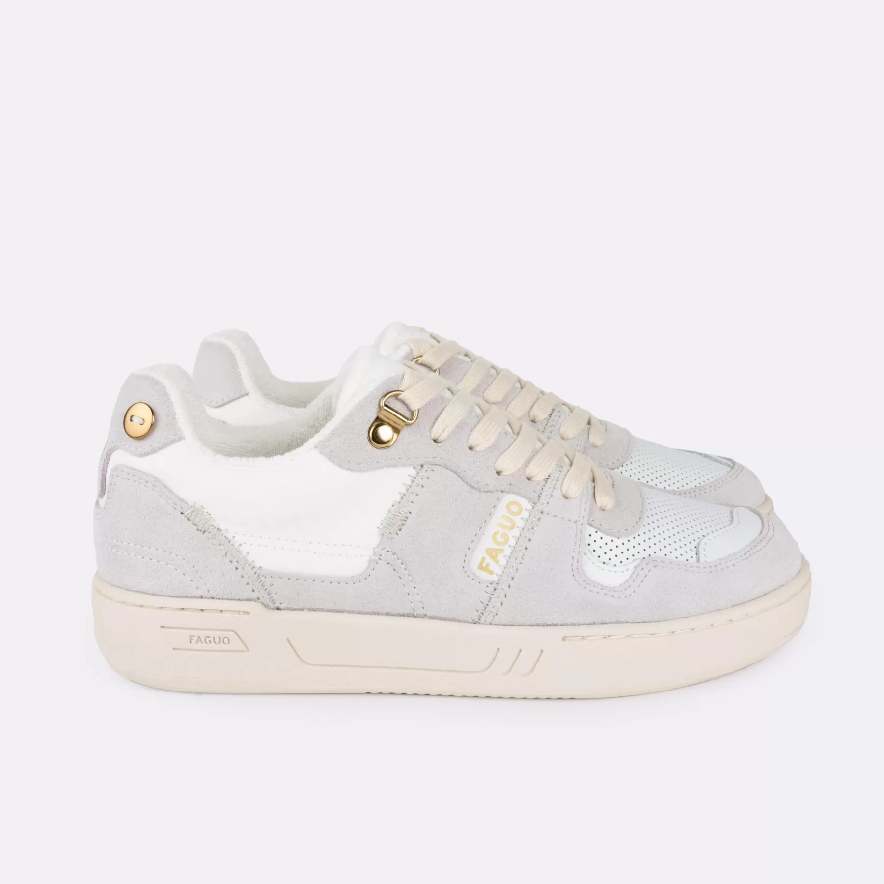 Outlet White & Grey Baskets Woman - Shoes