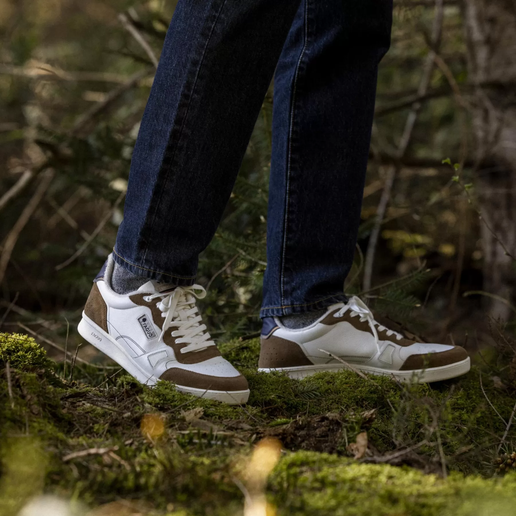 Fashion White & Navy & Brown Baskets Man - Shoes