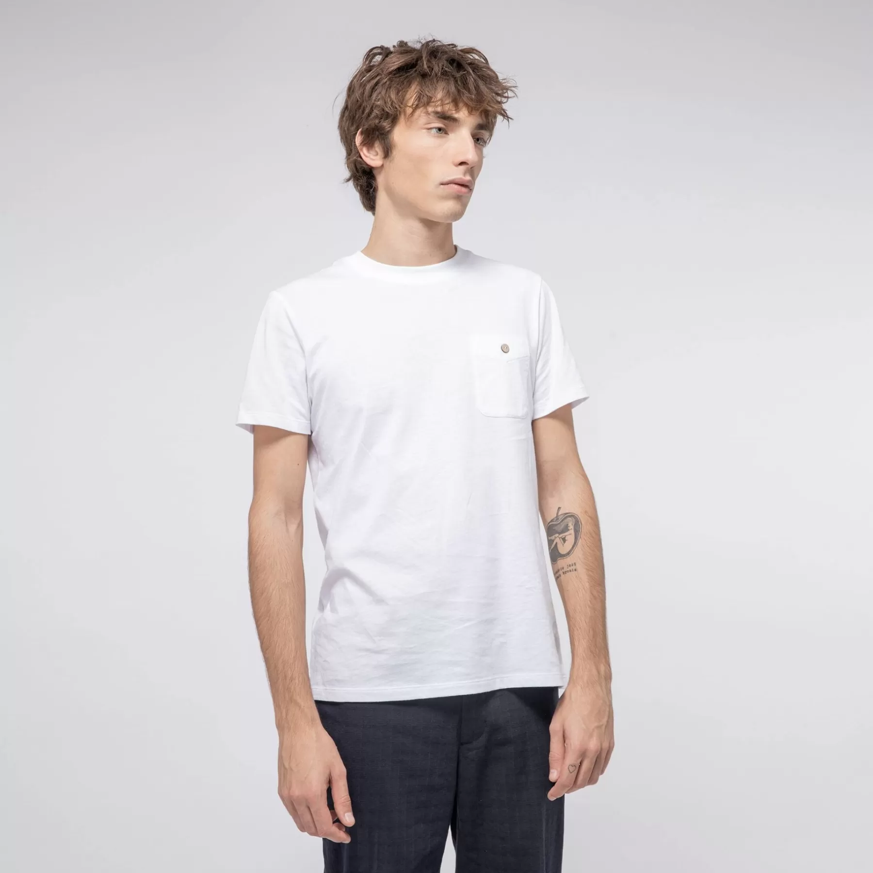 Shop White Round Neck T-Shirt Faguo T-Shirts