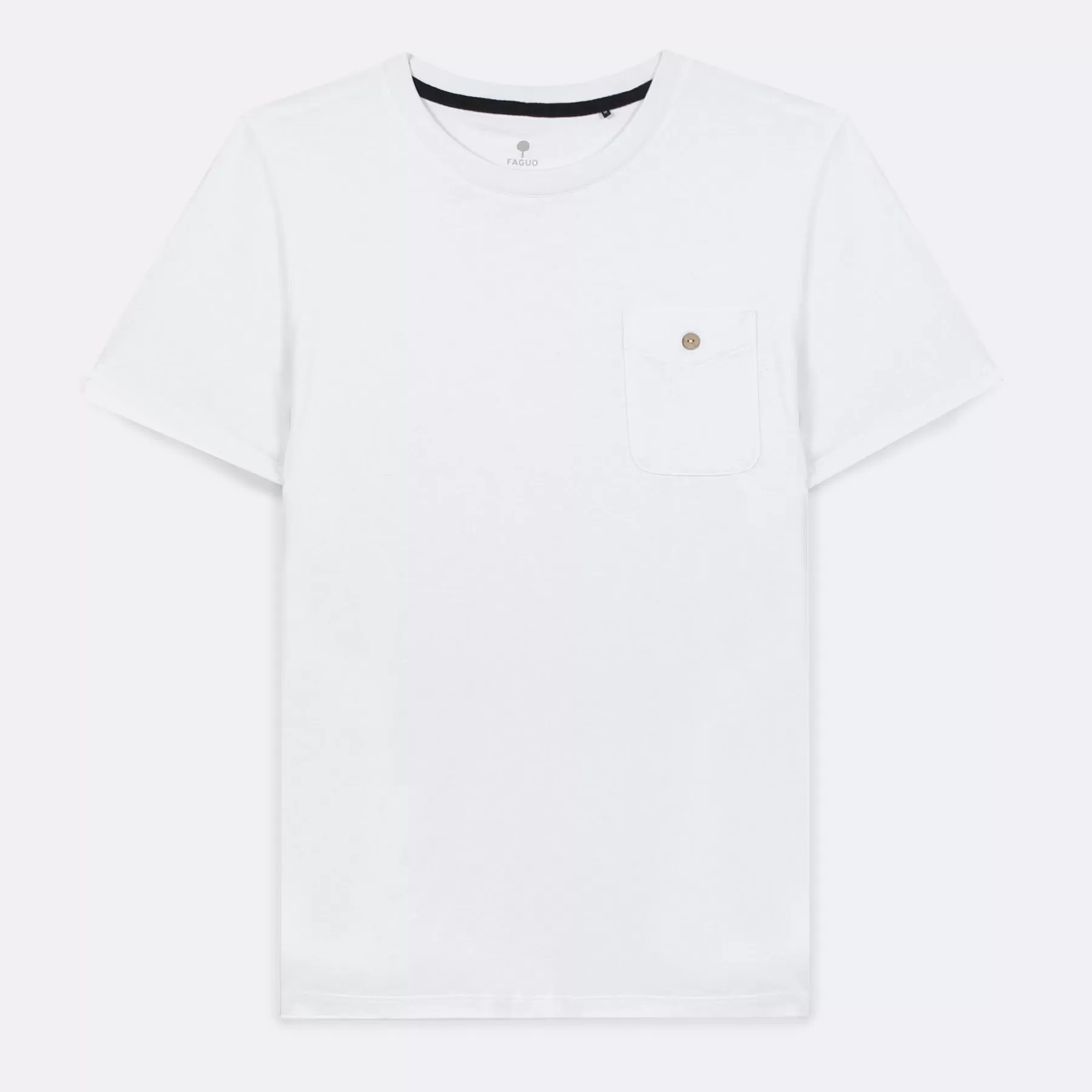 Shop White Round Neck T-Shirt Faguo T-Shirts